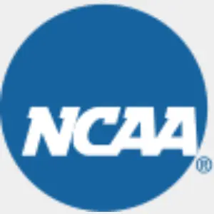 A blue circle with the ncaa logo in it.