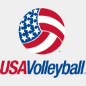 A volleyball logo with the words usa volleyball underneath it.